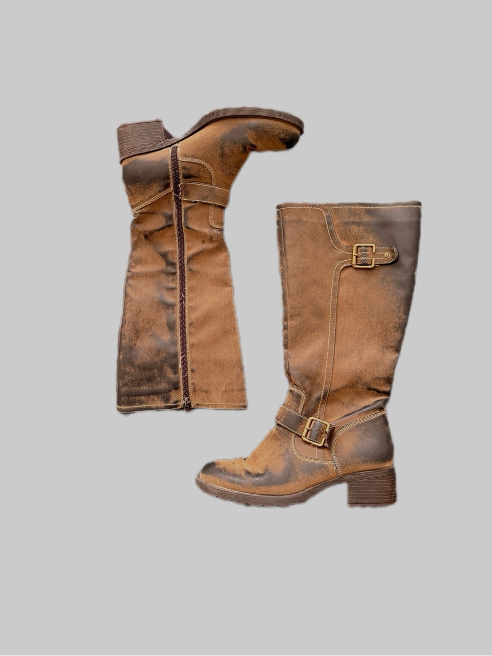 Women’s Brown Leather Mid-Calf Riding Boots Size 6.5 M